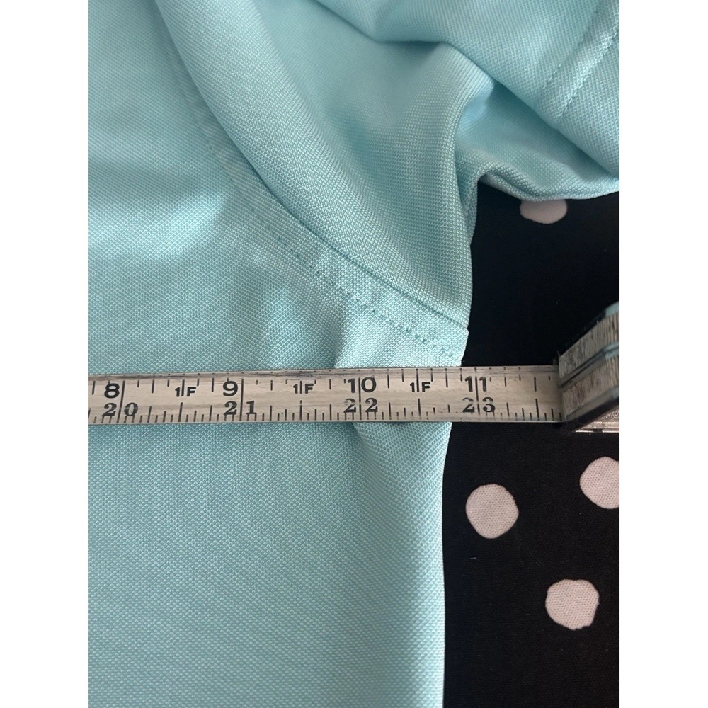 Foot Joy Mens Large Athletic Fit Teal  Pocket Golf Polo Short Sleeve Performance - Picture 9 of 10